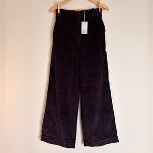Boutique Dark Purple Corduroy Wide-Leg Pants Size 2